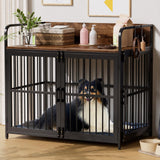 VONZOY Large Dog Crate Furniture for Large Dogs, 43" Wooden Heavy Duty Dog Kennel with Double Doors, Decorative Pet House Dog Crates Side End Table Indoor(43.3" W×27.6" D×28.3" H) VONZOY