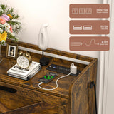 HAIOOU Shoe Storage Cabinet, Industrial Shoe Cabinet with 2 Flip Drawers, Farmhouse Slim Narrow Freestanding Wood Shoe Rack Storage Organizer for Entryway,Foyer,Hallway(Rustic Brown) HAIOOU