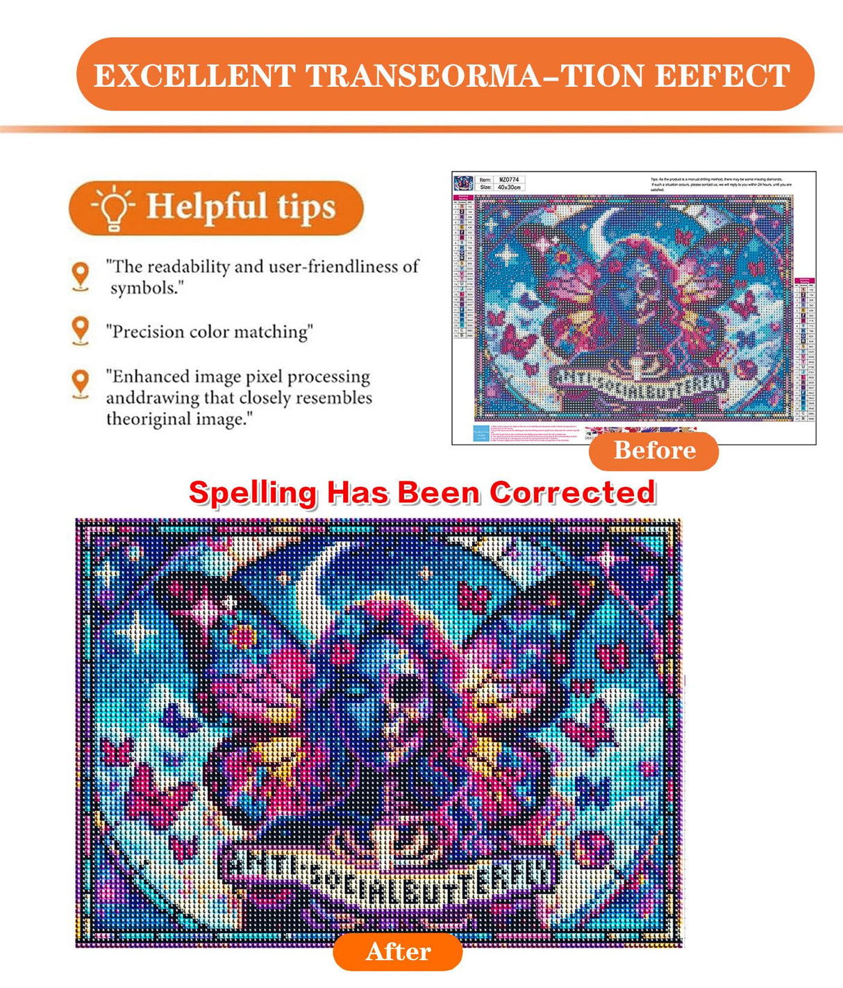 igoodom Diamond Art Kits for Adults, Sugar Skull Diamond Painting Kit, Full Drill Round Butterfly Diamond Art Kits, DIY Gem Art and Crafts for Home Wall Decor Gift 16x12inch igoodom