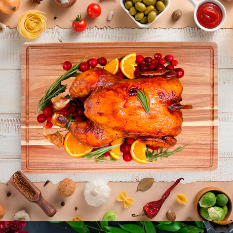 Extra Large Acacia Wood Cutting Board for Kitchen, 24 x 18 Inch Large Butcher Block Chopping Board with Juice Groove, Thick Wood Cutting Boards Fashionwu