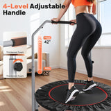 BCAN 40/48" Foldable Mini Trampoline Max Load 330lbs/440lbs, Fitness Rebounder with Adjustable Foam Handle, Exercise Trampoline for Adults Indoor/Garden Workout, Black BCAN