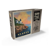MyPuzzle Acadia National Park: Lighthouse, Vintage Poster - Premium 500 Piece Jigsaw Puzzle for Adults MyPuzzle.com