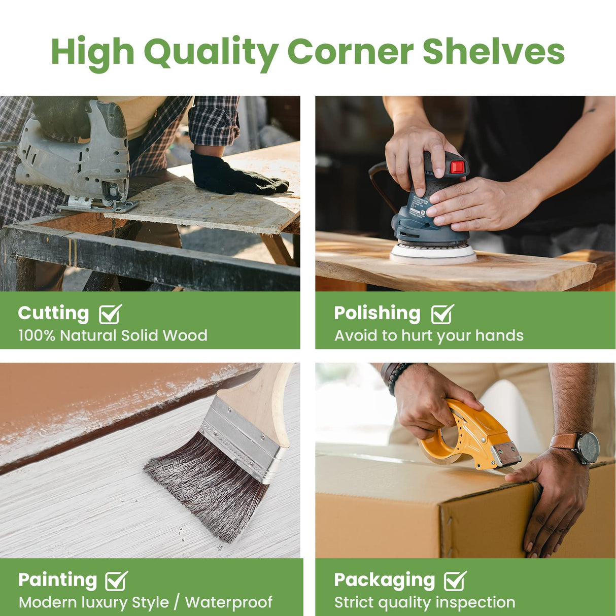 NATURE'S SOURCE Corner Floating Shelves with Invisible Brackets, Corner Shelves Wall Mounted Set of 3, Bedroom Bathroom Kitchen Living Room Office- Gothic Style 17" x 6" (Black) NATURE'S SOURCE