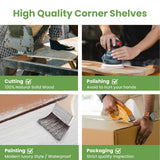 NATURE'S SOURCE Corner Floating Shelves with Invisible Brackets, Corner Shelves Wall Mounted Set of 3, Bedroom Bathroom Kitchen Living Room Office- Gothic Style 17" x 6" (Black) NATURE'S SOURCE