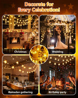 Twinkle Star 100 LED Star String Lights, 33FT Plug in Fairy String Lights Waterproof, Extendable for Indoor, Outdoor, Wedding Party, Christmas Tree, New Year, Ramadan, Garden Decoration, Warm White Twinkle Star