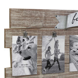Stonebriar Rustic Wood Collage Picture Frame with Clips and Metal Detail Brown 26" x 11" Stonebriar