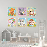 6 Pack Small Diamond Painting Kits for Kids Beginners, 5D Gem Art by Number for Children Ages 6-8-12,Cute Animal Elephant Fun DIY Dot Painting Set,Home Wall Decor 6x6 Inch 5DDIYART