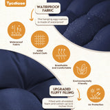 Tycdiose Egg Chair Cushion Replacement, Waterproof Outdoor Hanging Egg Swing Chair Cushions Pads, U-Shaped Thickened Cushions for Hanging Eggs Chair with Ties, 47x33x7 Inches (Blue) Tycdiose