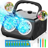 SHCKE Automatic Bubble Machine Upgrade Bubble Blower with 2 Fans, 20000+ Bubbles Per Minute Bubbles for Kids Portable Bubble Maker Operated by Plugin or Batteries for Indoor Outdoor Birthday Party SHCKE