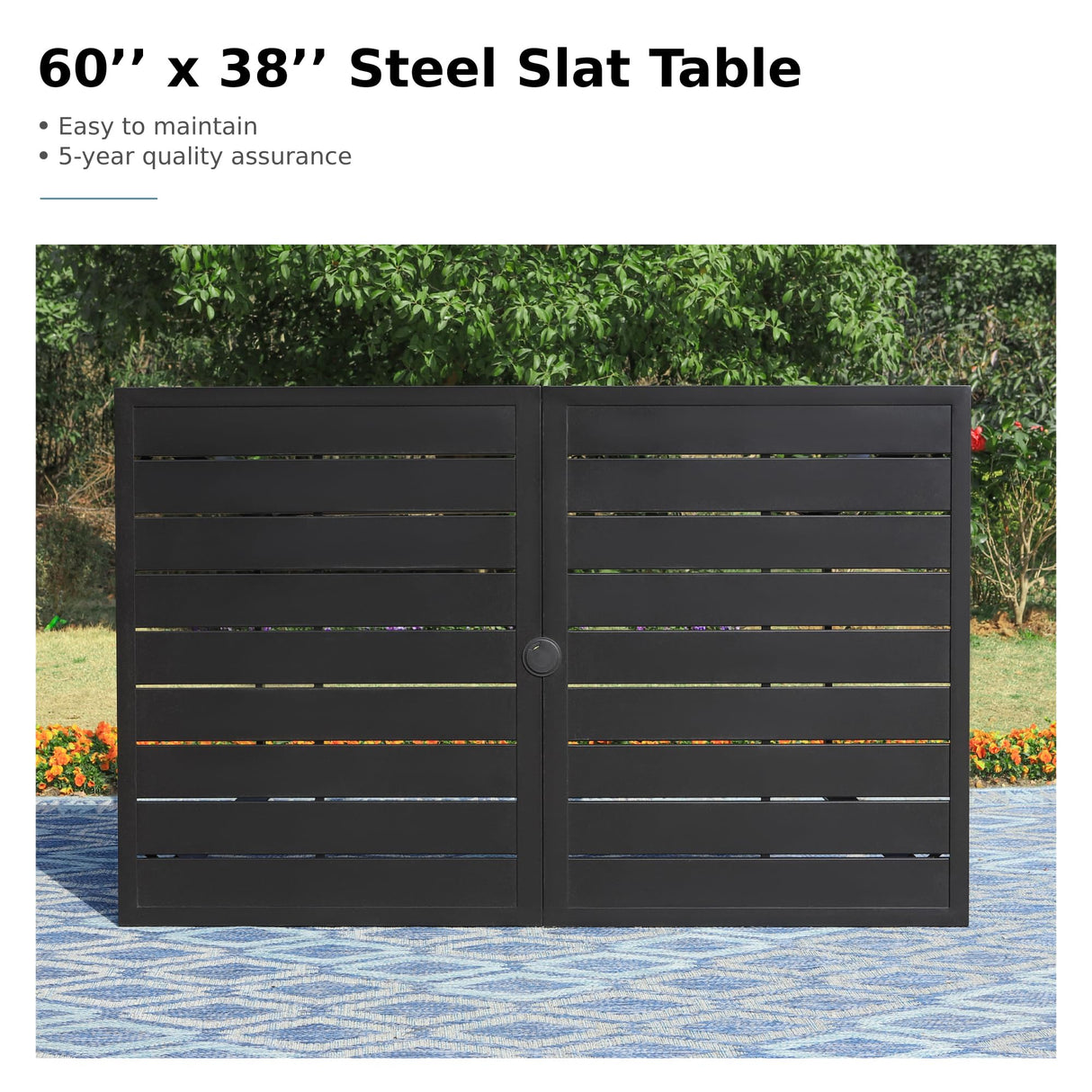 MFSTUDIO Outdoor Dining Set for 6, Patio Table and Chairs Set with Umbrella Hole, 7 Piece Metal Patio Furniture Set for Deck Backyard Poolside Garden MFSTUDIO