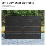 MFSTUDIO Outdoor Dining Set for 6, Patio Table and Chairs Set with Umbrella Hole, 7 Piece Metal Patio Furniture Set for Deck Backyard Poolside Garden MFSTUDIO