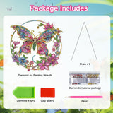 VeteUr RDCREW DIY Butterfly Diamond Art Wreath Kits - Special Shaped Rhinestone Diamond Painting Suncatcher Hanging Ornament Window Pendants Gift for Home Garden Wall Indoor Outdoor Decor, Small VeteUr