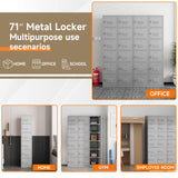 Topass Metal Locker with 6 Doors, Lockable Lockers for Employees, 71" Locker Storage Cabinets for School, Gym, Home, Office, Garage (6-Door, Grey) Topass