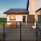 4 Pack Cable Railing Post 36" (Post 36"x2"x2"), Fixed Top Mount Level Drilled Railing Post with Cable Grommets, Adjustable Top Level Line Post Cable Handrail Post, Cable Railing System DIY Kit. HUATOL