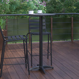 Flash Furniture Metal Bar Table - Aluminum Patio Table - Mellie 23.5"H Round Bar Height Table - Indoor/Outdoor - Black Flash Furniture
