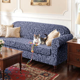 SUBRTEX 2 Piece Couch Covers, Jacquard Damask 3 Seater Sofa Cover with Seat Cushion, Stretch Sofa Slipcovers Non Slip Furniture Protector for Dogs Pets (Large, Grey) SUBRTEX