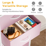 DWVO Storage Drawer with 4 Drawers - Fabric Dressers for Kids, Dresser for Bedroom, Living Room, Closets - Sturdy Steel Frame, Wooden Top & Easy Pull Fabric Bins DWVO