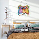 HEIBAGO Birds Hanging Diamond Art Kits for Adults, Fall Special Shaped Crystal Diamond Painting Ornament Kit, DIY Double-Sided Pattern Window Pendant Gem Art Kit for Home Wall Decor 8.3x8.3inch HEIBAGO