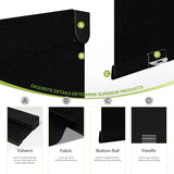 MoDanCeQ Blackout Roller Shades for Windows - Cordless Linen Fabric Roller Blinds, Thermal Insulated, UV Protection, Custom Window Shades for Home, Office, Door, Black, Custom Sizes MoDanCeQ