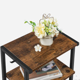 HOOBRO Mobile Printer Stand, 3-Tier Printer Cart Under Desk with Storage, Industrial Adjustable Rolling Cart, Sturdy Little Table on Wheels for Home Office BF28PS01 HOOBRO