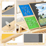 DWVO 2 in 1 Puzzle Board with Drawers, 2000 Pieces Tilting Puzzle Board with Spinning Lazy Susan, Rotating Puzzle Table with Drawers and Cover, Wooden Jigsaw Table for Puzzle Enthusiasts DWVO