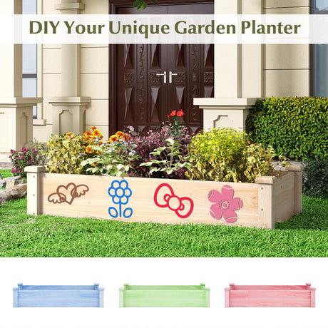 Giantex Wooden Raised Garden Bed, Rectangular Planter Box for Vegetables, Fruits, Flowers, Herbs, 48" Lx24 Wx10 H Outdoor Elevated Planting Bed for Garden, Backyard, Lawn, Patio Giantex
