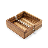 Ironwood Gourmet Acacia Wood Napkin Holder with Weighted Stainless Steel Center Bar, 6.25-Inches, Brown Ironwood Gourmet