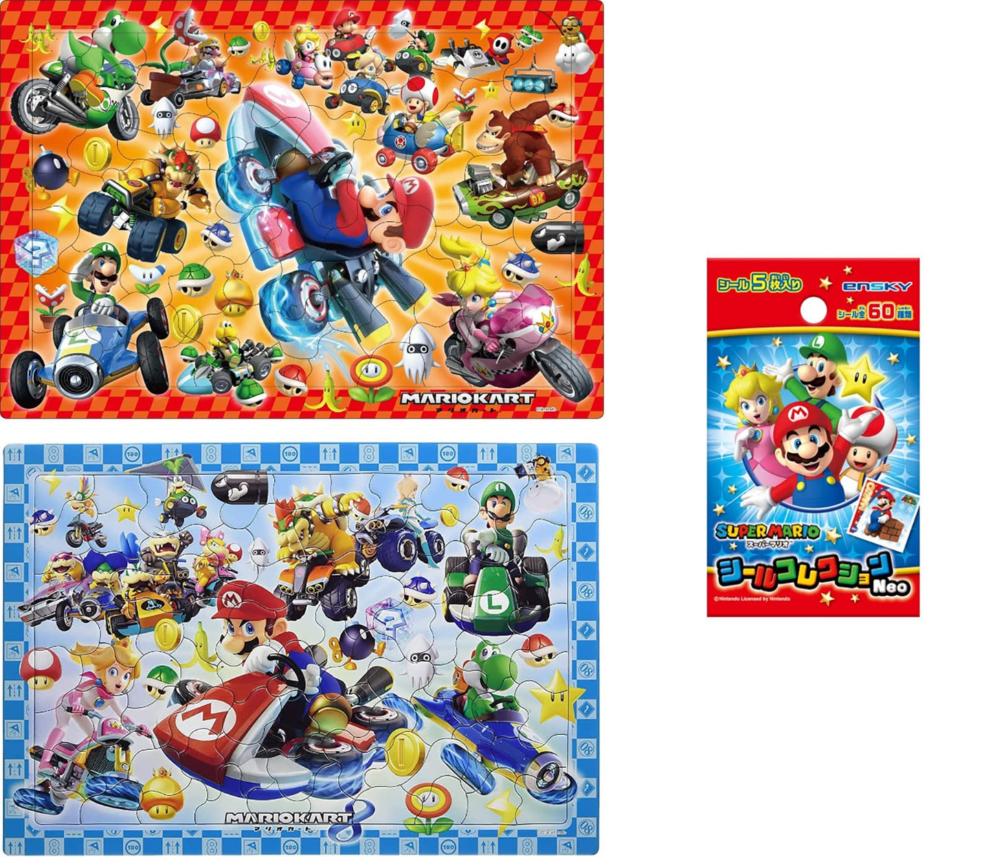 Otaku Apollo 85 Piece Picture Puzzle Mario Kart 8 26-625 ＆ 75 Piece Kids Puzzle Step 3 Super Mario Kart with a Post Card and Thank You Sticker