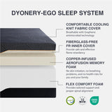 Dyonery California King 14 Inch Memory Foam Mattress in a Box, Cooling Knit Fabric Cover, Copper-Gel Memory Foam, Made in USA, CertiPUR-US Certified, Firm Fiberglass Free Mattress, 72”x84”, Black Dyonery