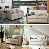 Ribilake Loveseat Sofa, 52” Small Couch for Living Room, Tool-Free Setup Sofas, 2 Seater Love Seats Couch for Bedroom, Home Office, Small Space, Beige Ribilake