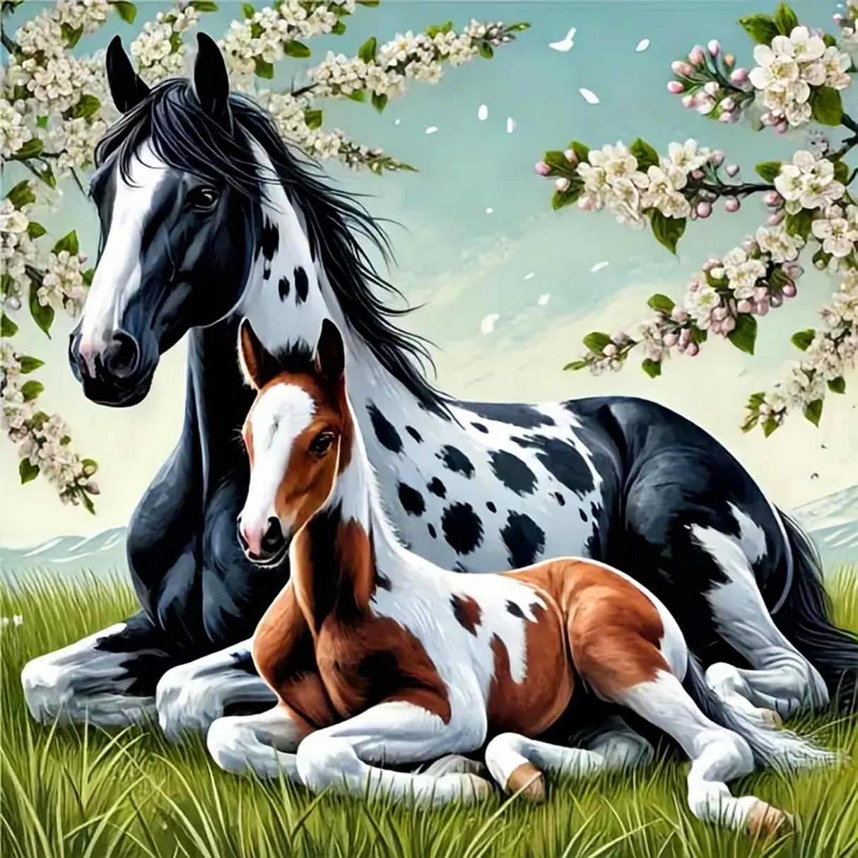 Axquilon Horse Diamond Art Kits for Adults - Diamond Painting Kits for Adults Beginner, DIY 5D Full Drill Horse Gem Art for Home Wall Decor 12x12 inch Axquilon