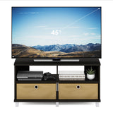 Furinno Andrey Entertainment Center with Bin Drawers, Dark Espresso Furinno