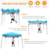 ABCCANOPY Pop Up Canopy Tent-Outdoor Camping Canopy Slant Leg Beach Canopy Tent with Backpack Bag，8 x 8 ft Base / 6 x 6 ft Top，Sky Blue ABCCANOPY