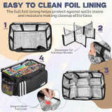 ORKELS Craft Paint and Marker Organizer, Acrylic Paint Storage Bag with Brush and Bottle Holders, Large Marker Carrying Case for Artists (Black) ORKELS