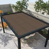 Awnpro 14' x 18' Sun Shade Sail Straight Edge Sun Shade Canopy with Grommets Sunlight Block Shade Cover for Outdoor Pergola Patio Backyard Garden (Brown) AwnPro