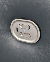 Signature Design by Ashley Mindanao Contemporary Leather Match Upholstered Power Reclining Sofa with Adjustable Headrest and USB Ports, Gray Signature Design by Ashley