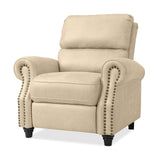 Domesis Cortez - Distressed Faux Leather Push Back Recliner Chair, Latte Tan Domesis