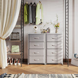 ODK Dresser for Bedroom with 4 Storage Drawers, Small Dresser Chest of Fabric Drawers with Sturdy Steel Frame, Wood Top, Light Grey ODK