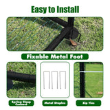 Large Metal Chicken Coop with Run, Walkin Poultry Cage for Outdoor and Yard Farm Use, Waterproof Cover, Duck Rabbit Cat House Chicken Run Pen (13.1'L x 9.8'W x 6.6'H) FNRKUF