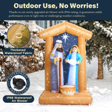 7 FT Christmas Inflatables Nativity Scene Outdoor Decorations, Christmas Blow Up Yard Decorations Nativity Sets for Garden Lawn Xmas Decor ZPISF