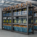 SGFHNV 4800LBS Heavy Duty Shelving Units, 4 Tier Adjustable Metal Utility Shelf, 78.7" H Garage Storage Shelves Organization Rack for Industrial, Warehouse, Basement (Black, 23.6" D×59" W×78.7" H) SGFHNV