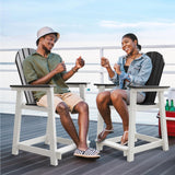 OTSUN Tall Adirondack Chairs, Outdoor Balcony Chair, Patio Bar Stool Chair with Widened Arms, High Back, Footrest, 400lbs, All-Weather Bar Height Chair for Garden, Yard, Backyard OTSUN