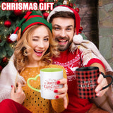 Mifoci 6 Pack Sublimation Mugs for Christmas Bulk, 11 oz Blanks Sublimation Coffee Mugs with Heart Handle White Ceramic Coffee Cup for Christmas Thanksgivng Employees Gifts(Multicolor) Mifoci