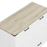 Bellemave Full Size Murphy Bed, Cabinet Bed with Charging Station and Storage, Farmhouse Murphy Cabinet with Foldable Panel, Noisy Free, for Guest Bedroom, Living Room, Office, White Bellemave