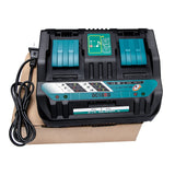 18V DC18RD Dual Ports Battery Charger for Makita 14.4V-18V LXT Lithium-Ion Battery BL1415 BL1430 BL1830 BL1840 BL1850 BL1850B BL1860B BL1860 BL1815, Hiesuan Replace DC18RC DC18SF DC18RT Hiesuan