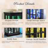 CKEASEAN 32" H LED Accent Curio Cabinet with 7 Color Lights for Collectibles, Modern Storage Cabinet with Tempered Glass Doors, Sideboard Buffet Case with Smartphone-Controlled Lights (Black) CKEASEAN