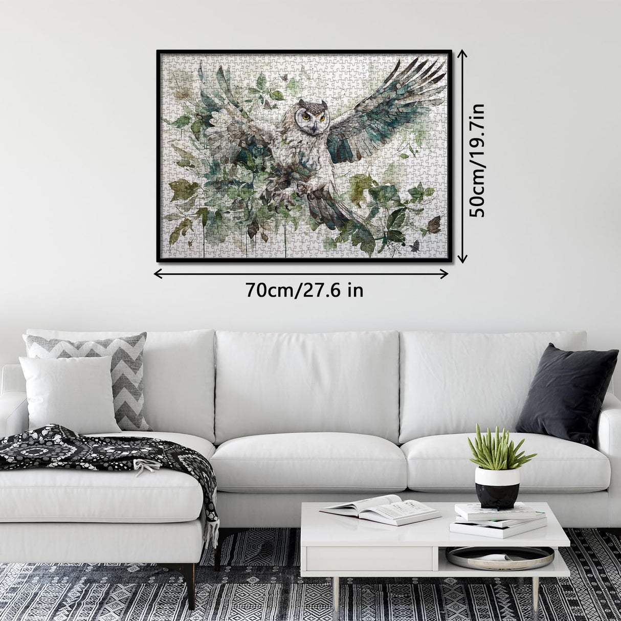 Owl Bird Puzzles for Adults, Animal Art Jigsaw Puzzles 1000 Pieces, Fantasy Forest Painting Puzzle BBOLDIN