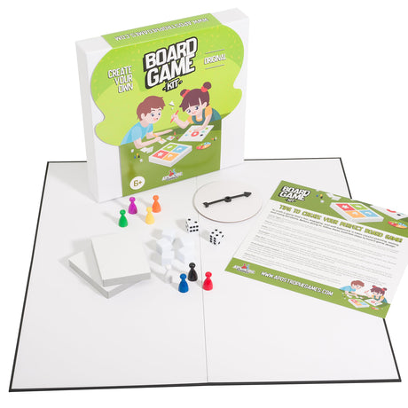 Create Your Own Board Game Set – DIY Kit with Blank Game Board, Game Pieces, Blank Cards, Dice, Spinner – Build Your Own Game for Family Board Games Apostrophe Games