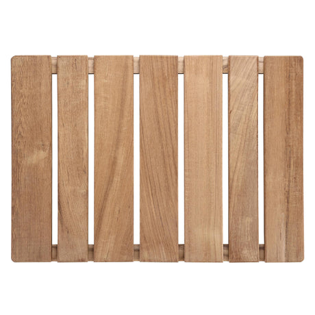 Natural Teak Wood Shower Bath Mat, Non-Slip Rubber Feet, Premium Wooden Floor Mats for Spa, Sauna, Pool and Hot Tub, Flooring Decor and Protector, Indoor and Outdoor Use (23.43 * 16.73 Inches Big) chiumay