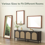 TokeShimi 60x36 Inch Rustic Wooden Framed Bathroom Mirror Over Sink, Pine Wood for Farmhouse Mirror, Water-Proof, French Cleats Installation, HD-Reflection and Shatter-Proof Glass TokeShimi